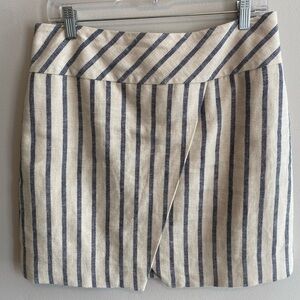 J. Crew Navy and Cream Striped Mini Skirt
